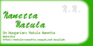 nanetta matula business card